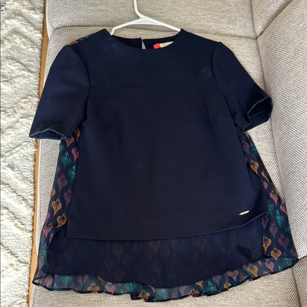 Ted Baker Navy Top with Vibrant Accents